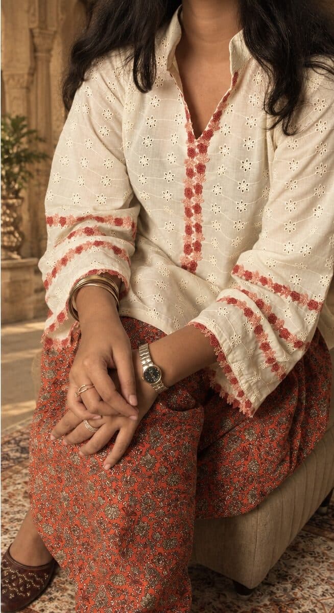 Beige and Rust Patiyala