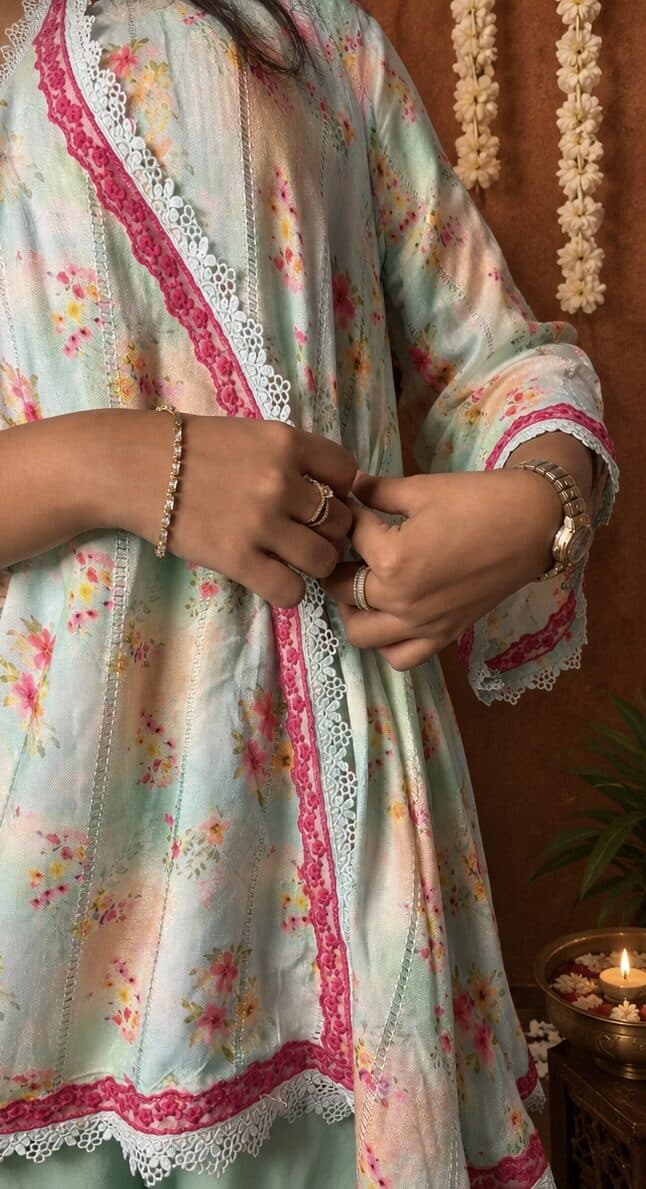 Green and Pink Angrakha