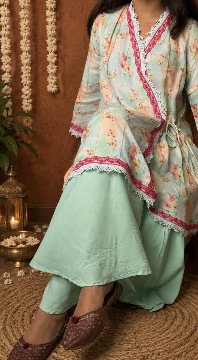 Green and Pink Angrakha