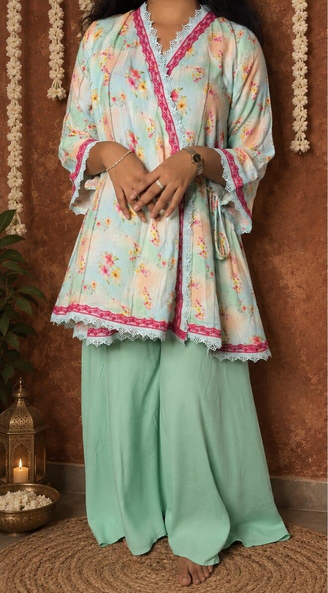 Green and Pink Angrakha