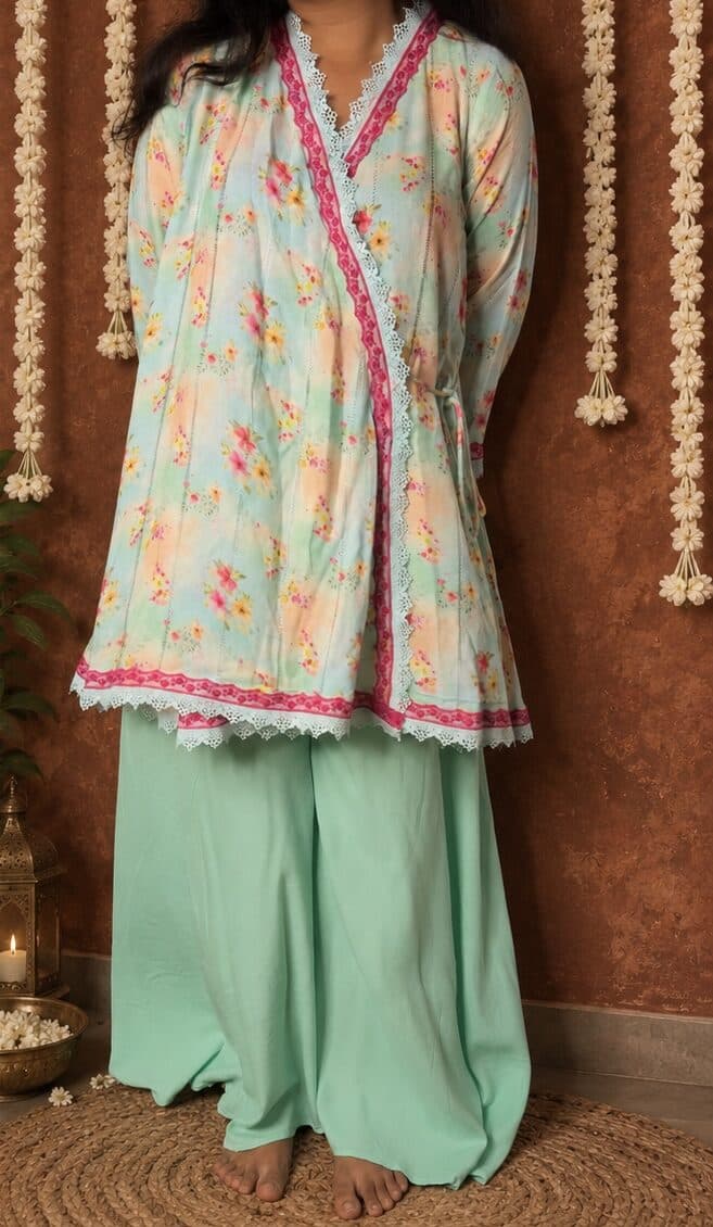 Green and Pink Angrakha