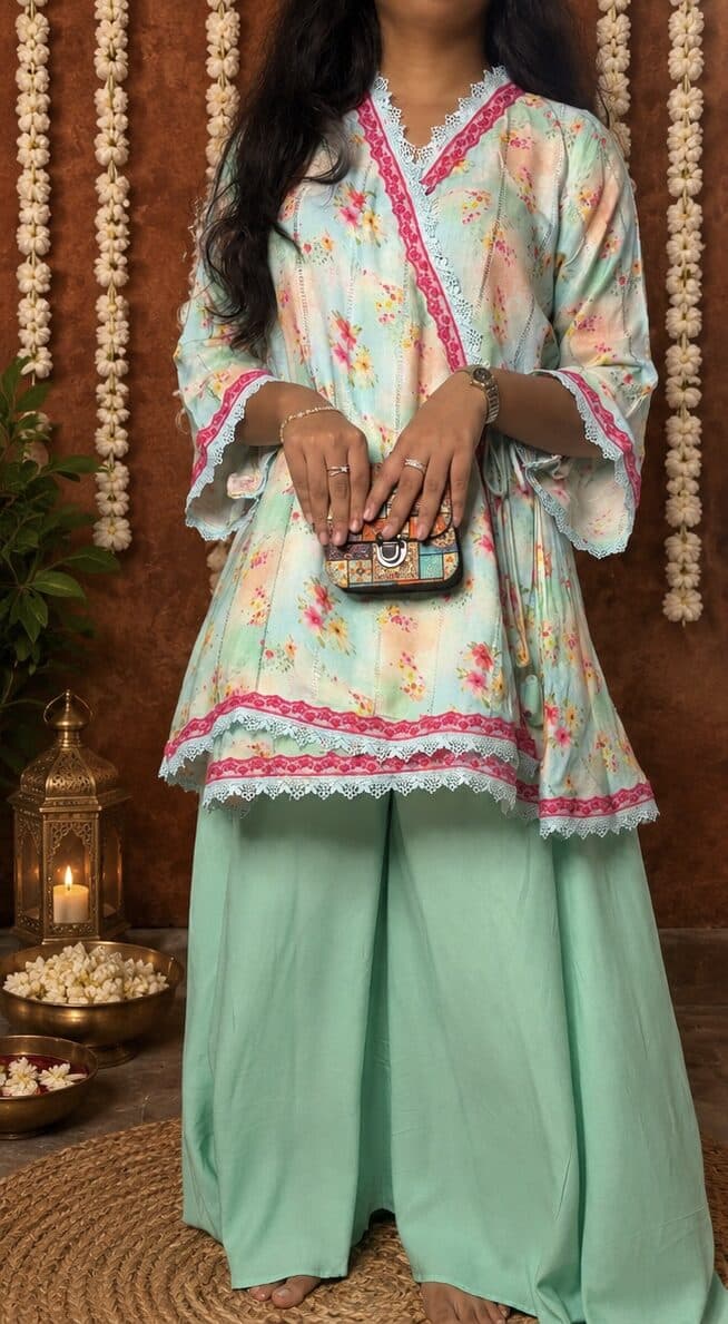 Green and Pink Angrakha