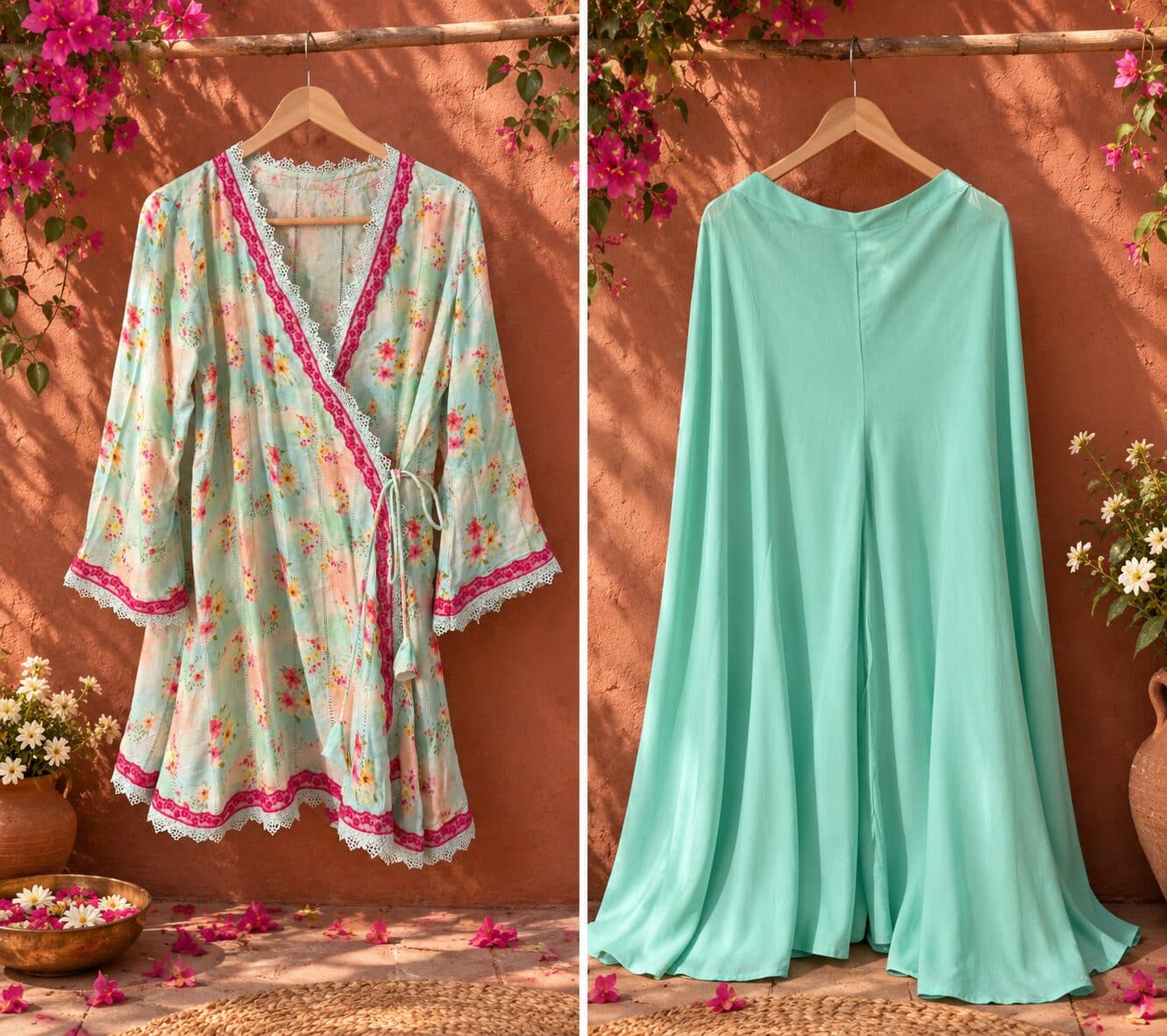Green and Pink Angrakha